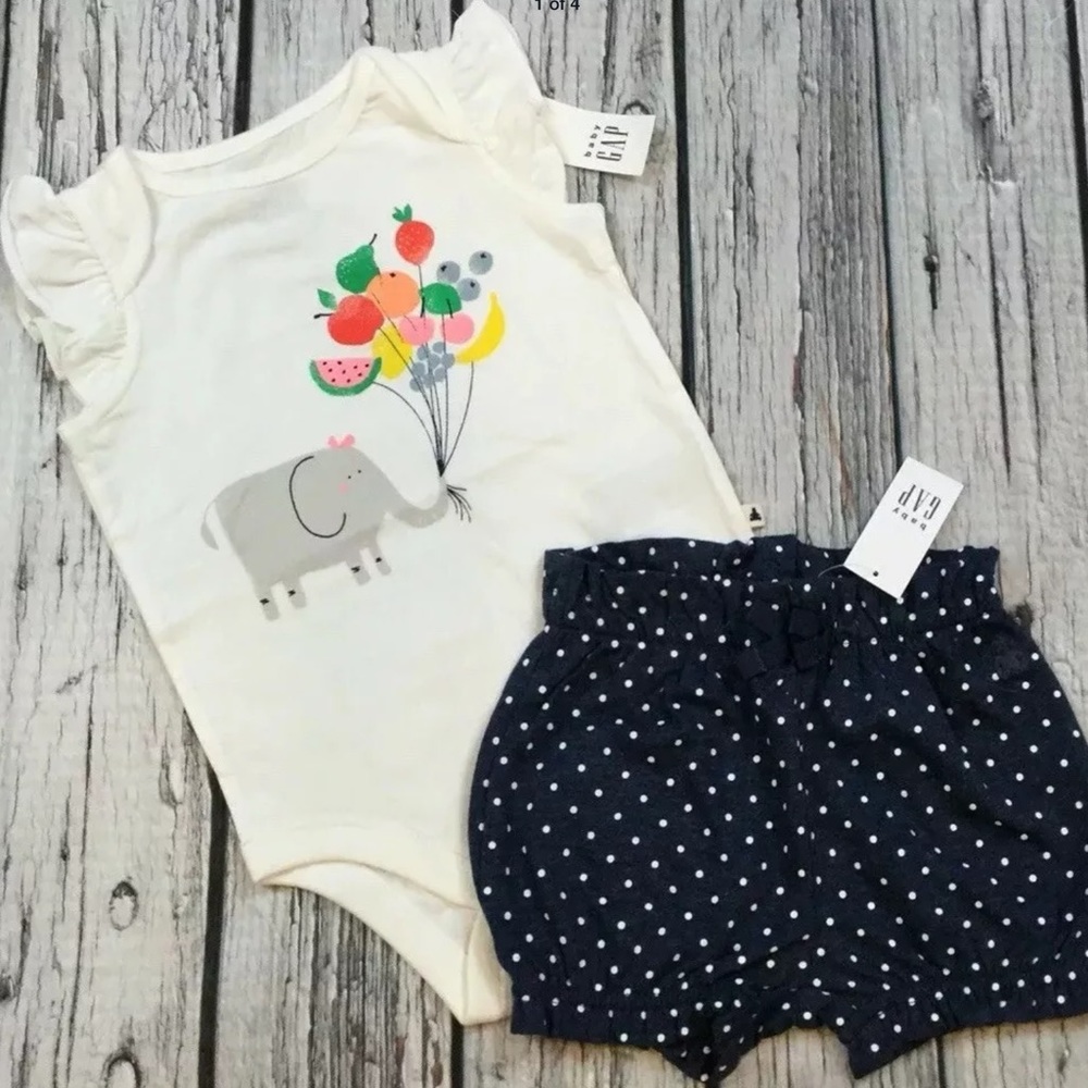 Gap Girls 0 3 6 12 Month Shorts Outfit